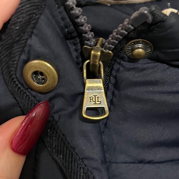 LRL Ralph Lauren Women's Down Coat Puffer Jacket Warm Hood Winter Parka Blue S - Picture 3 of 16